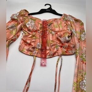 Madden boho long sleeve crop NWT